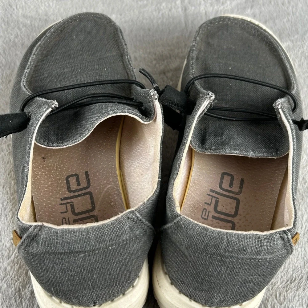 Hey Dude Wendy Chambray Off Black Slip On Loafers Womens Size 5 1214194949